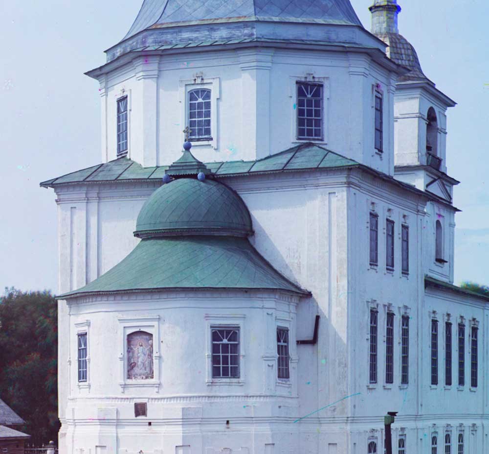 Krokhino. Church of the Nativity of Christ, east view.  Summer 1909.