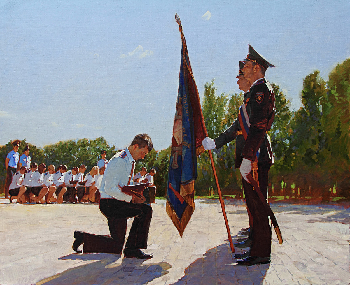 Anton Chumeiko, “Adeus à bandeira”, 2012 (cerimônia de aposentadoria da academia militar)