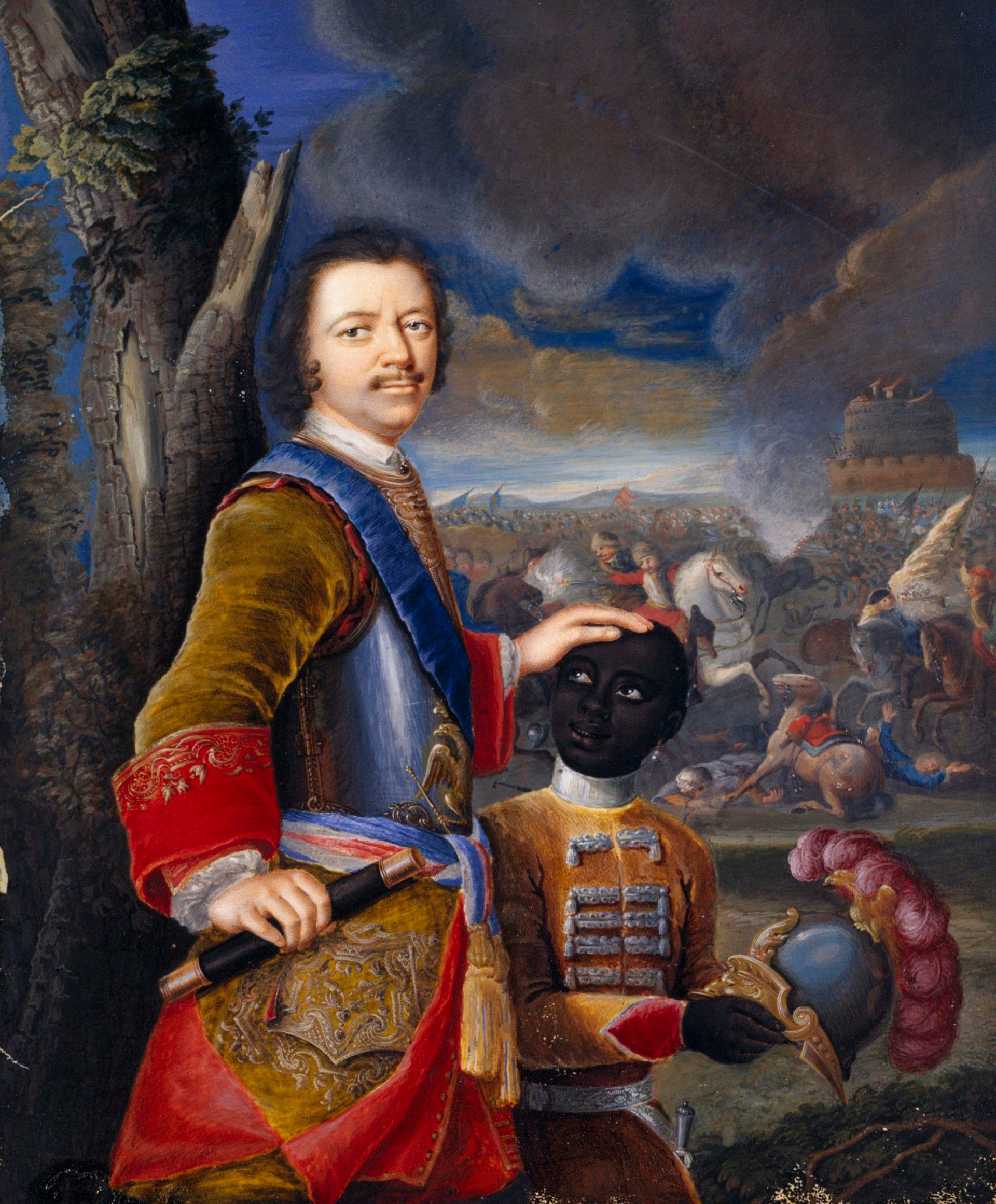 Retrato de Pedro, o grande, com um criado negro.