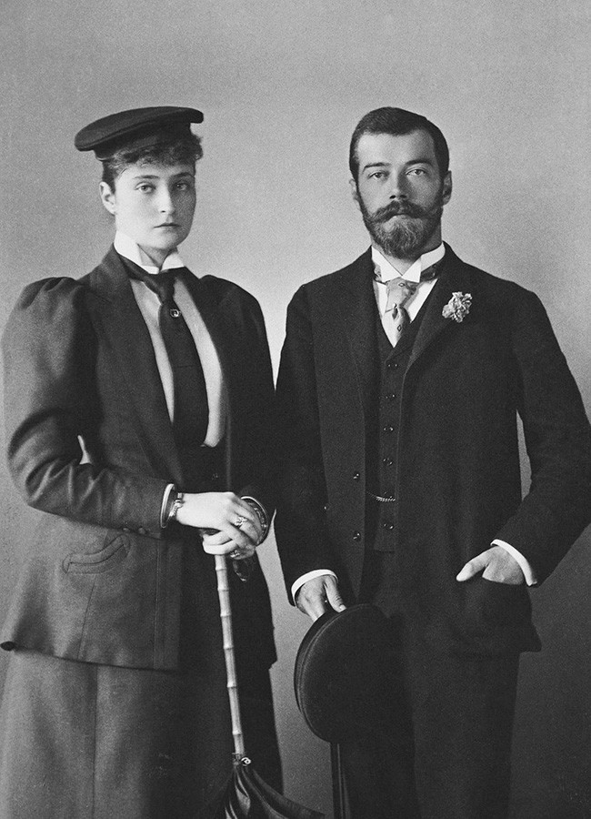 Príncipe herdeiro Nicolau Aleksandrovitch e a futura esposa, Alice de Hesse, 1894