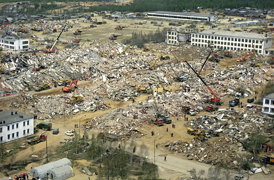 The town of Neftegorsk was completely destroyed in the result of the earthquake on May 27, 1995