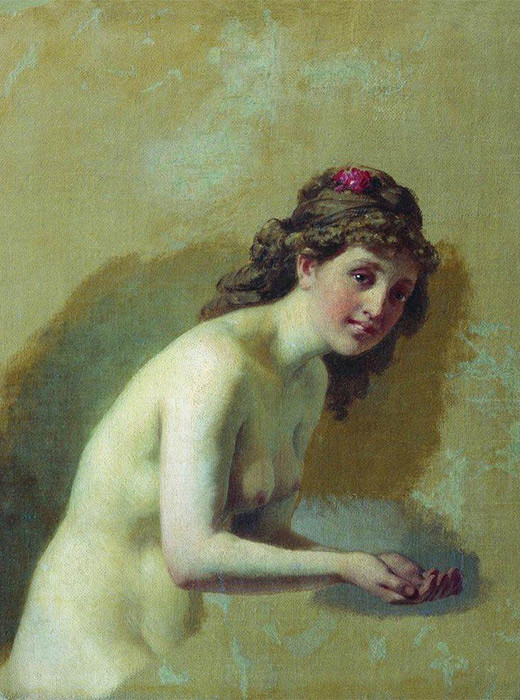 La mujer desnuda bañándose, segunda mitad del siglo XIX.