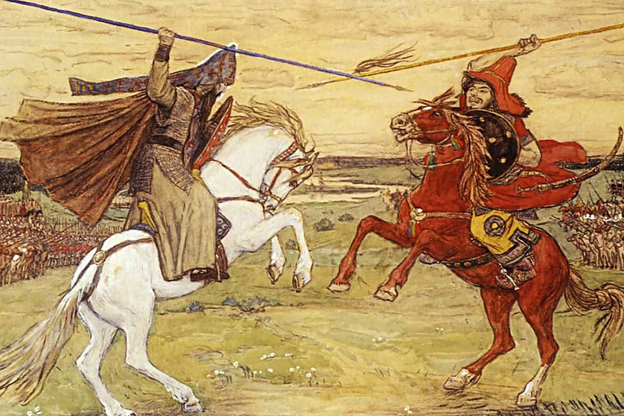 修道士ペレスヴェートとタタールの武将チェルベイの一騎討ち