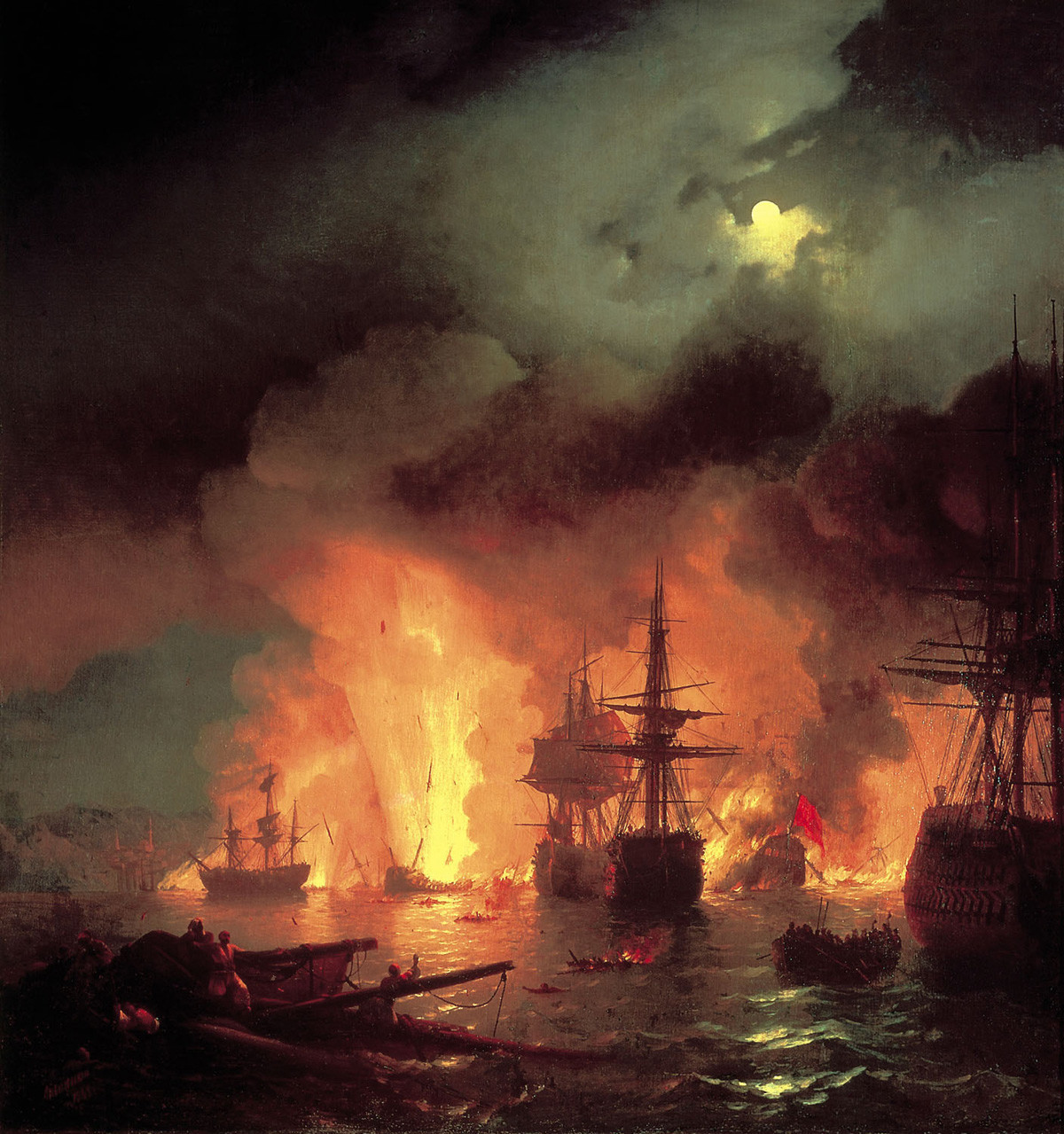 Česmenska bitka u noći s 25. na 26. lipnja 1770. godine, Ivan Ajvazovski