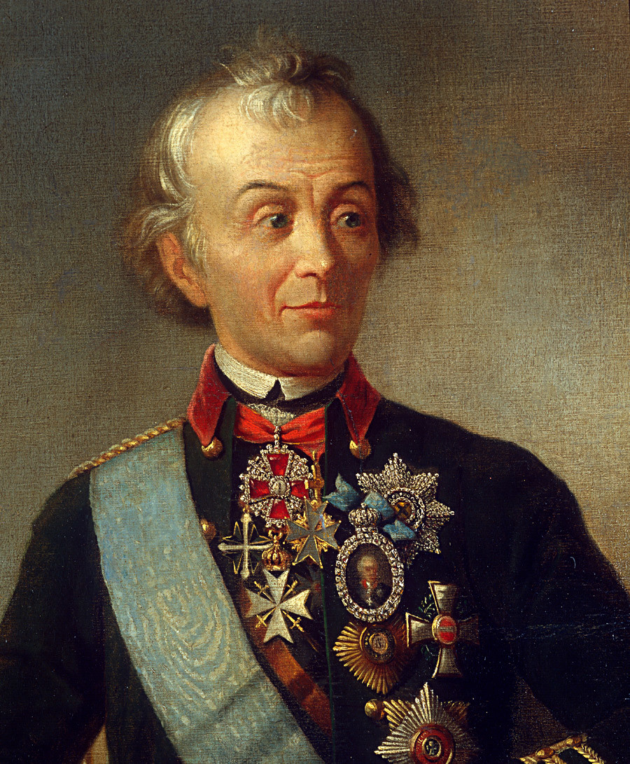 Александар Васиљевич Суворов, гроф Суворов од Рамника, кнез италијански (1729–1800), руски генералисимус и један од највећих руских војсковођа који није изгубио ниједну битку. Art portrait.