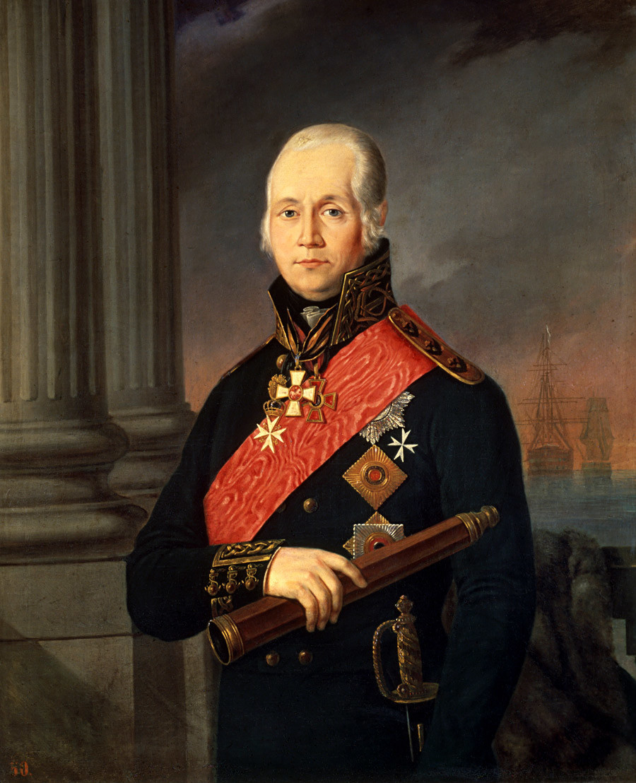 Неизвестен художник, портрет на адмирал Фьодор Ушаков, XIX век.
