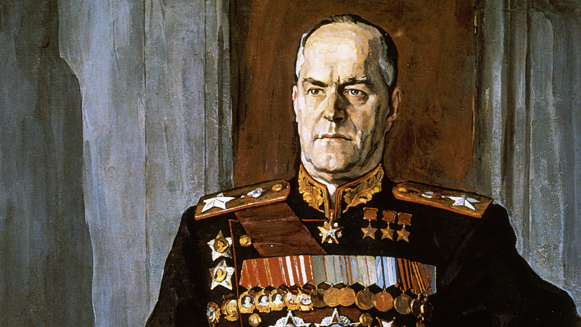Retrato de Gueorgui Zhúkov, obra de P. Korin, 1945.