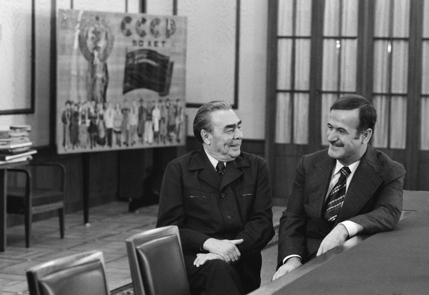 Leonid Brežnjev in sirski voditelj Hafez al-Asad, 1974.