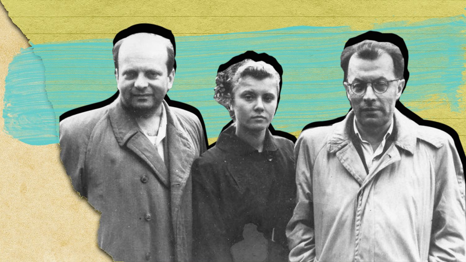 ヴェニアミン・ツケルマン、イリーナ・ツケルマン、イスラエル・ガリンケル。モスクワ、1956年。