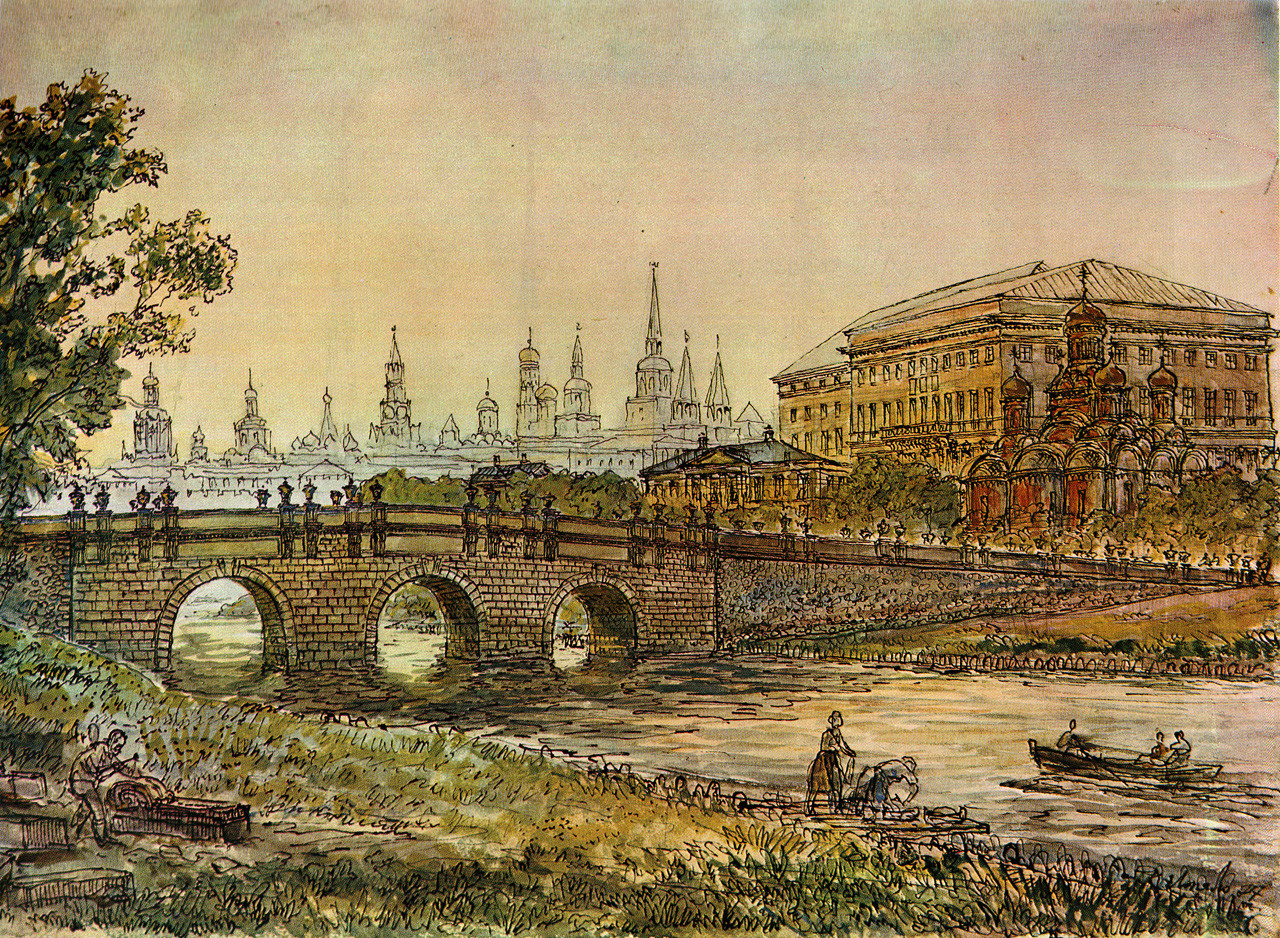 A bridge over the Neglinnaya River, XVIII century