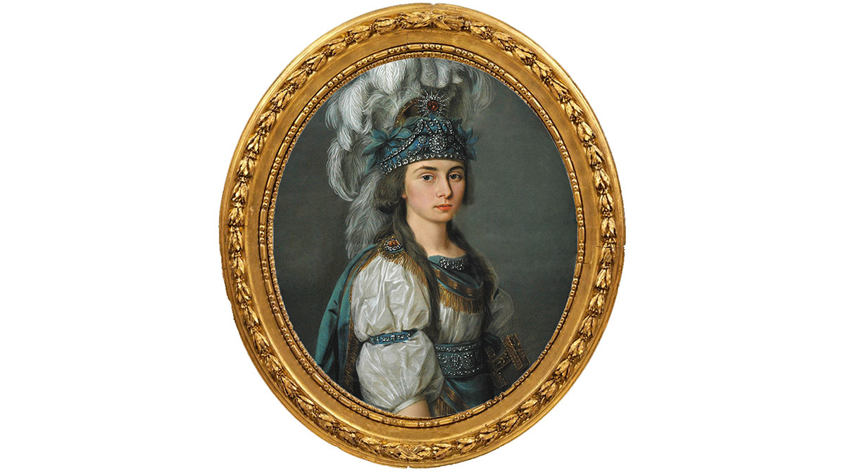 Praskovia Zhemchugova in a scenic costume for Les mariages samnites by André Ernest Modeste Grétry