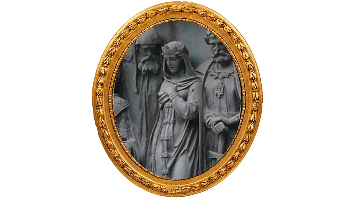 Анастасија Романова на споменику „Миленијум Русије“ у Великом Новгороду