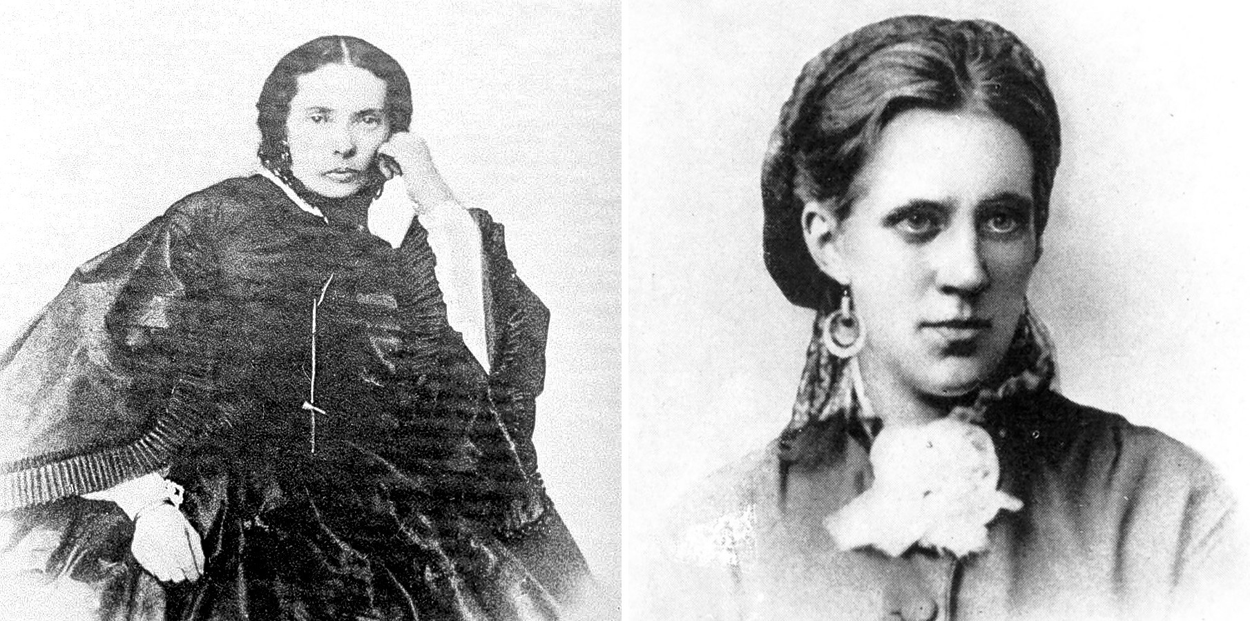 Maria Dostoevskaya (L), Dostoevsky's first wife; Anna Dostoevskaya (R), his second wife