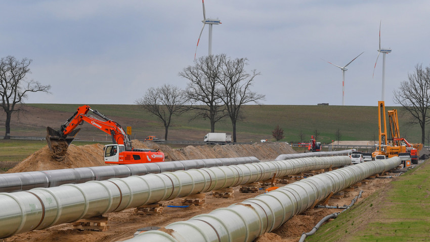 Gradnja evropskega plinovoda EUGAL v Nemčiji za transport ruskega plina iz Baltskega morja