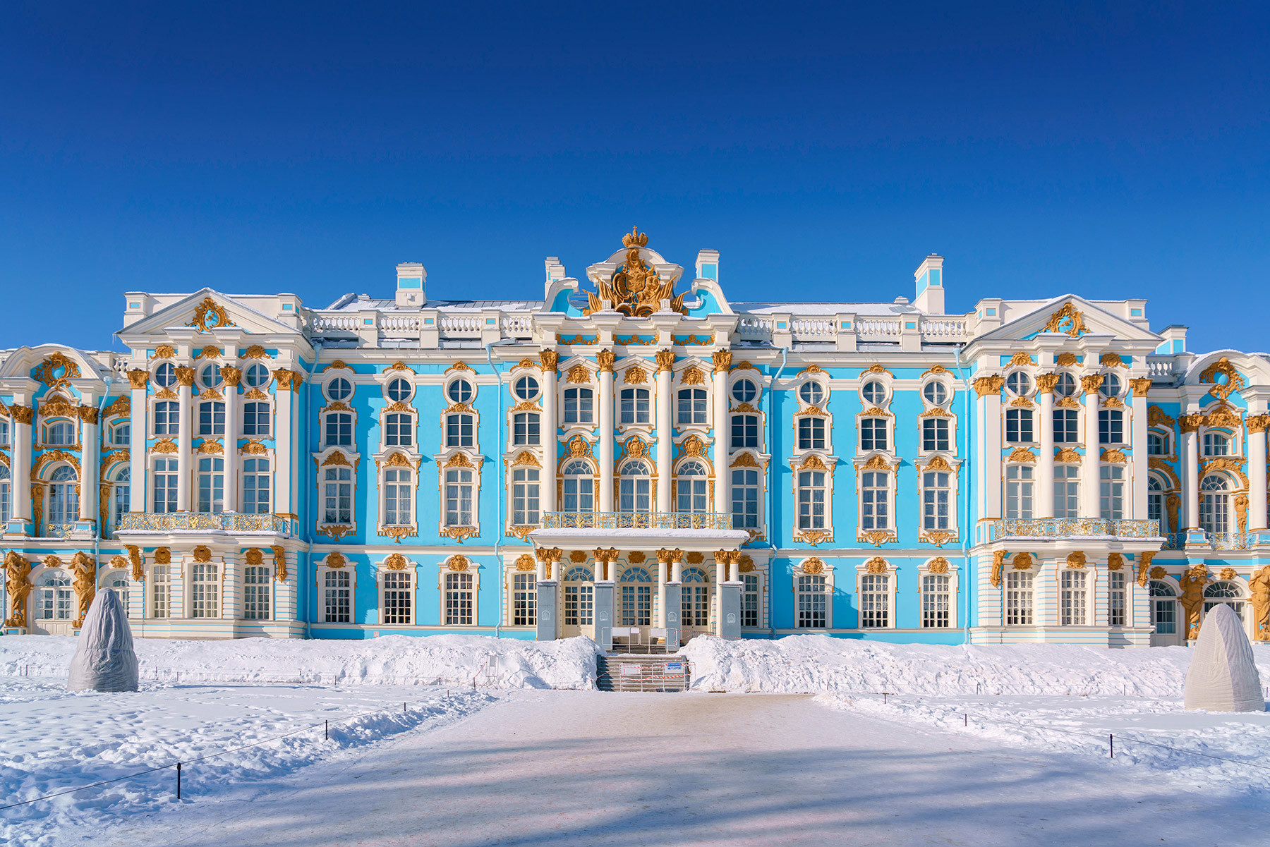 пушкин екатерининский парк зимой