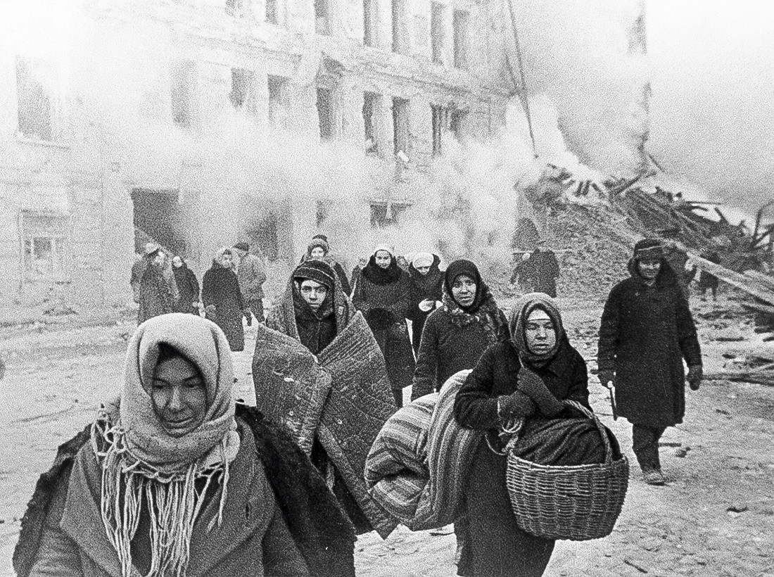 Leningrado durante o cerco. 