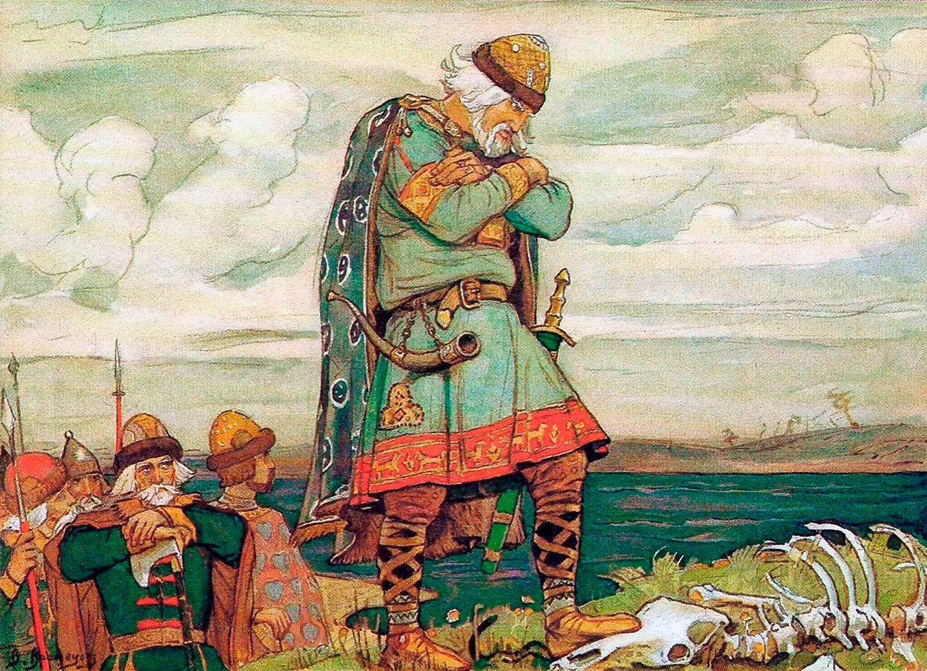 Ilustração de Viktor Vasnetsov para “O Canto do Profeta Oleg”, de Púchkin