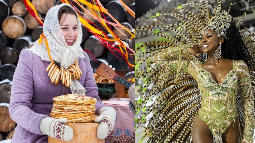 Máscaras venezianas, carros alegóricos cariocas e panquecas russas são parte de uma única tradição: a despedida pagã do inverno e os preparativos para a Páscoa.