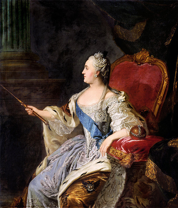 “Retrato de la emperatriz Catalina la Grande”, Fiódor Rókotov, 1763