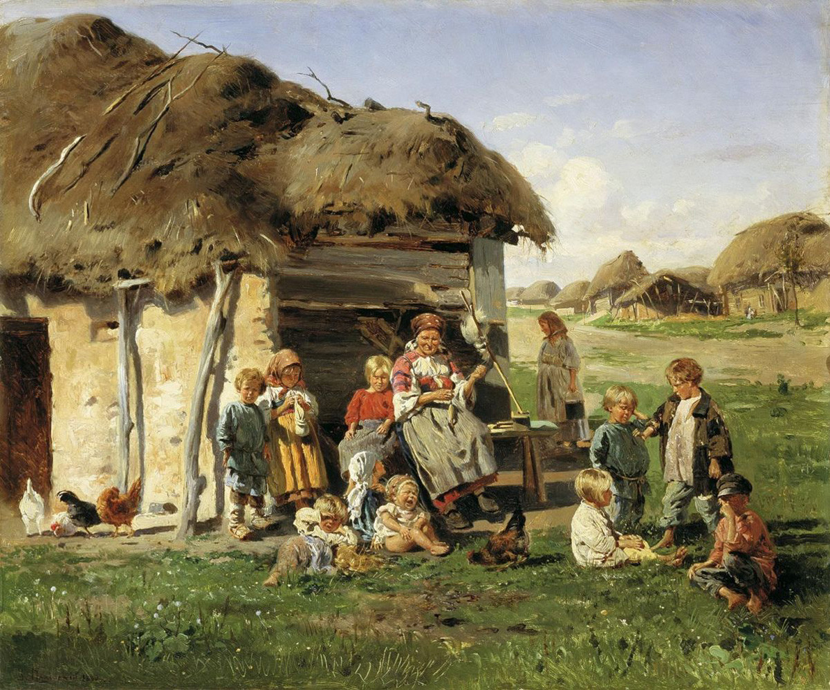 V. Makovsky. Peasant children. 1890.