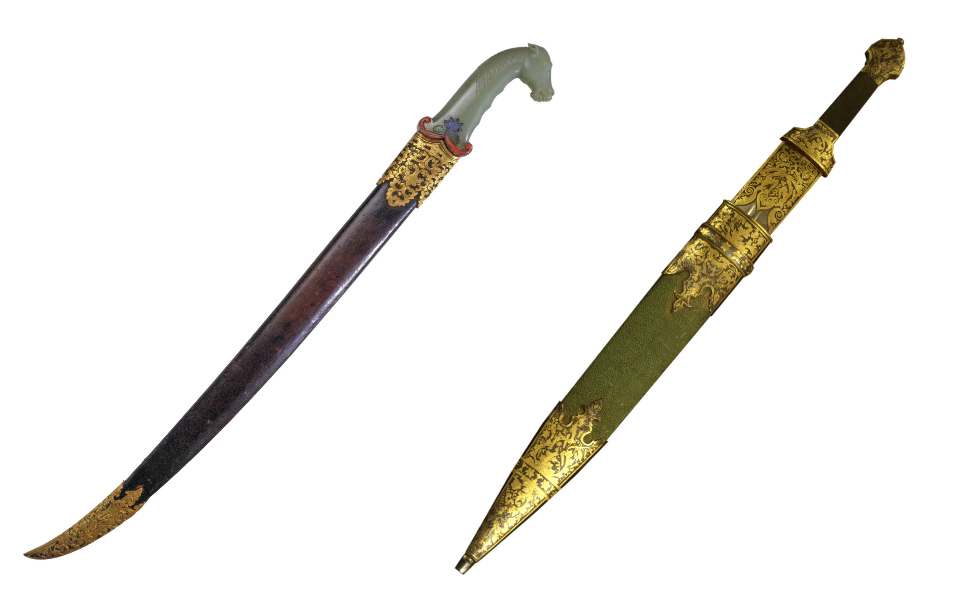 Left: Chinese dagger of the Quing era, the Palace Museum.
Right: Russian dagger. Zlatoust. Late XIX c. State Historical Museum. Moscow.
