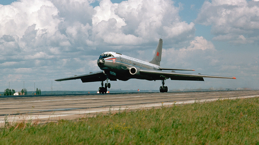 A Tupolev TU-104 Aircraft Takes Off From Novosibirsk 