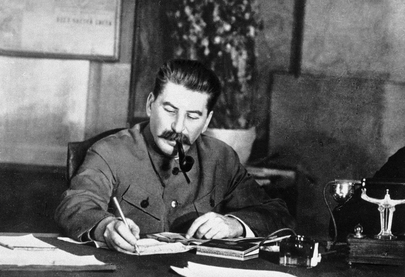 Stalin at work, maybe masterminding some dreadful plans.