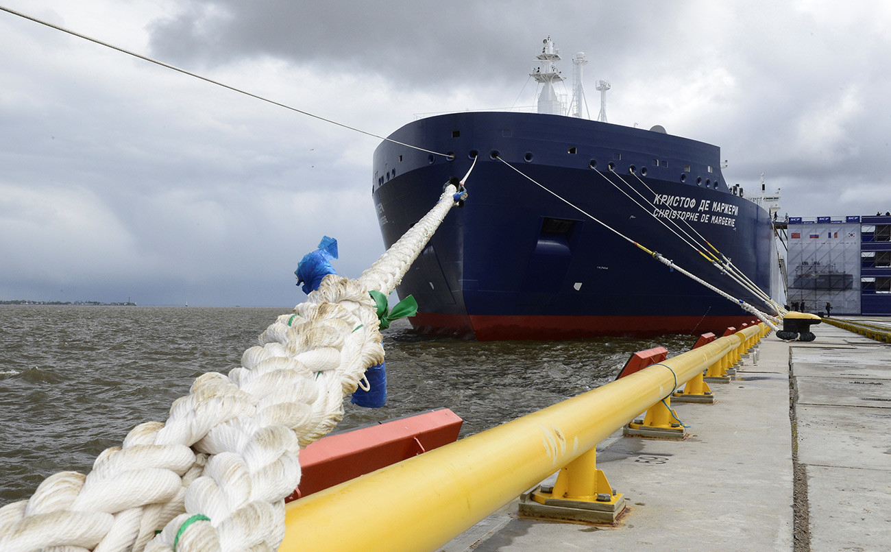 Новиот руски арктички танкер за транспорт на течен гас „Кристоф де Маржери“