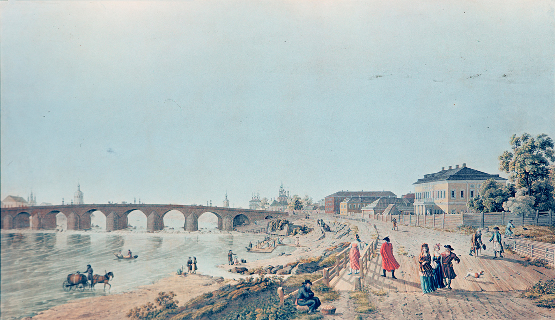 ‘Vista al puente Bolshói Kámenni y sus alrededores’ (1796), obra de Gérard de la Barthe.