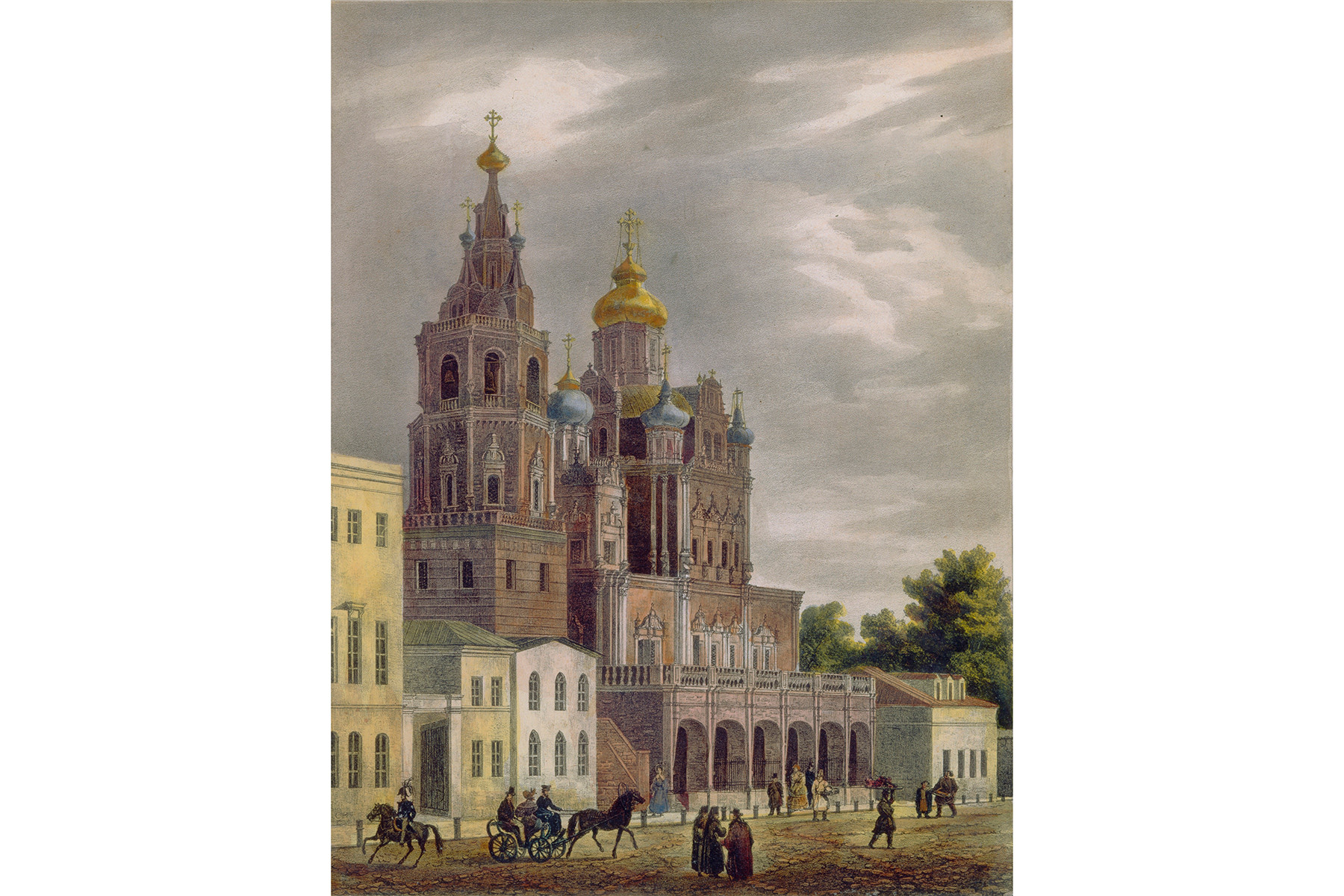 Iglesia de la Dormición de María en la calle Pokrovka en Moscú, 1825.