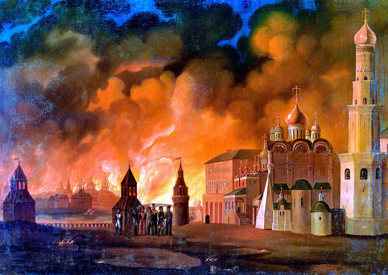 Incêndio de Moscou. Pintura de Aleksêi Smirnov