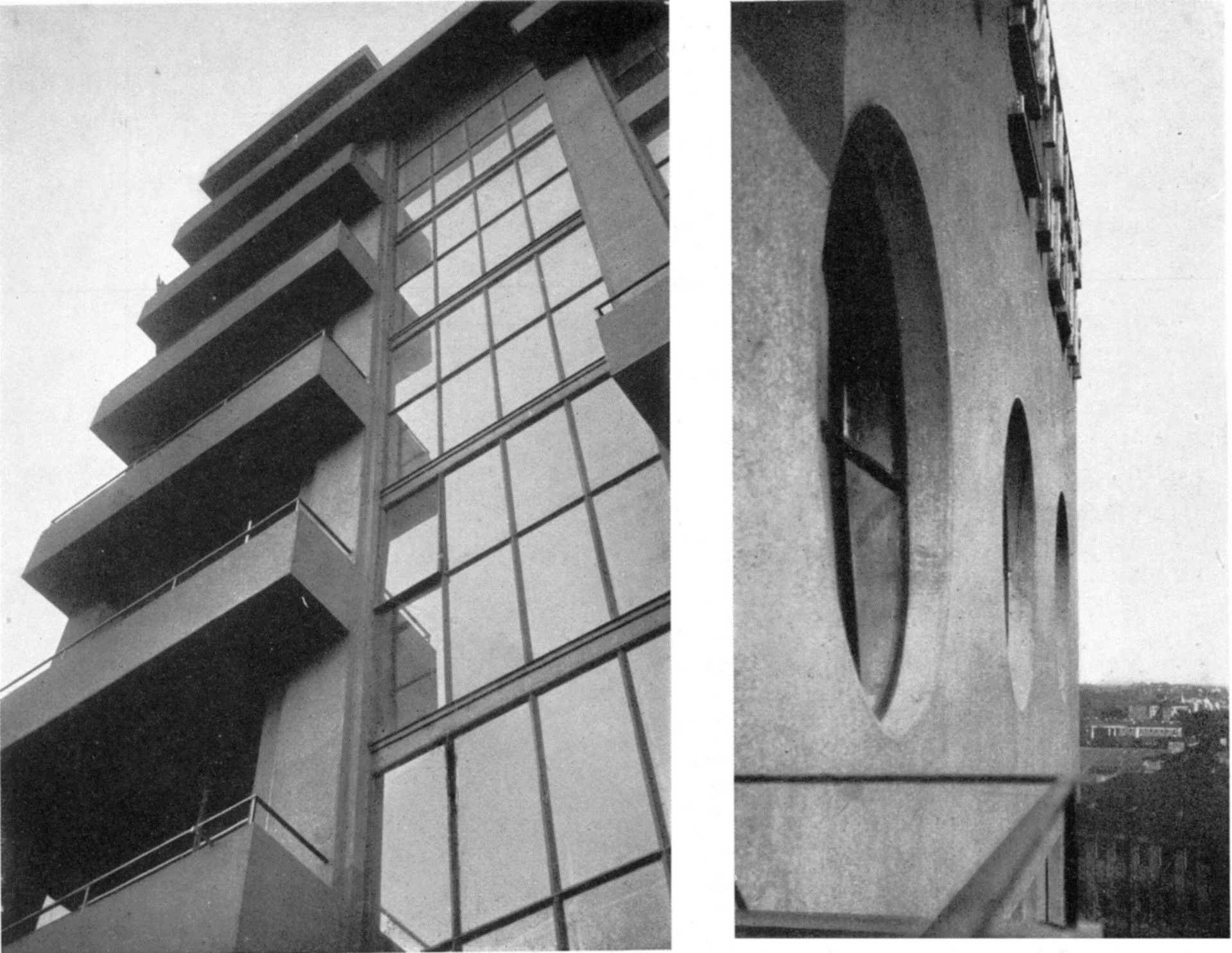G. Barkhin, detalhes do edifício Izvéstia