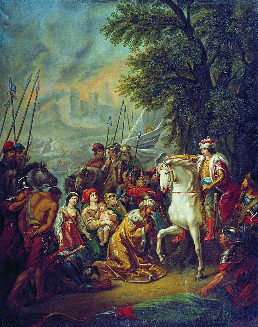 Penaklukan Kazan oleh Ivan yang Mengerikan pada 2 Oktober 1552 (lukisan cat minyak oleh Grigory Ugryumov).