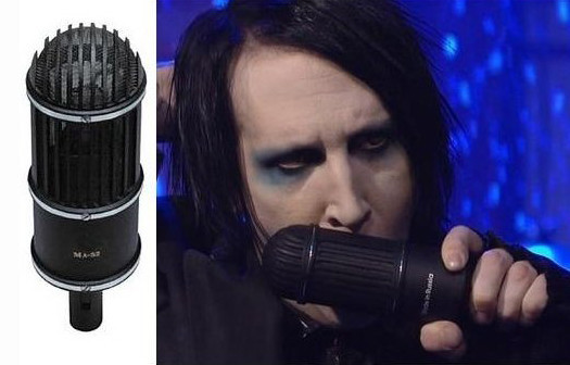 Marilyn Manson e o microfone de fita ML-52-02 da 'Oktava'.