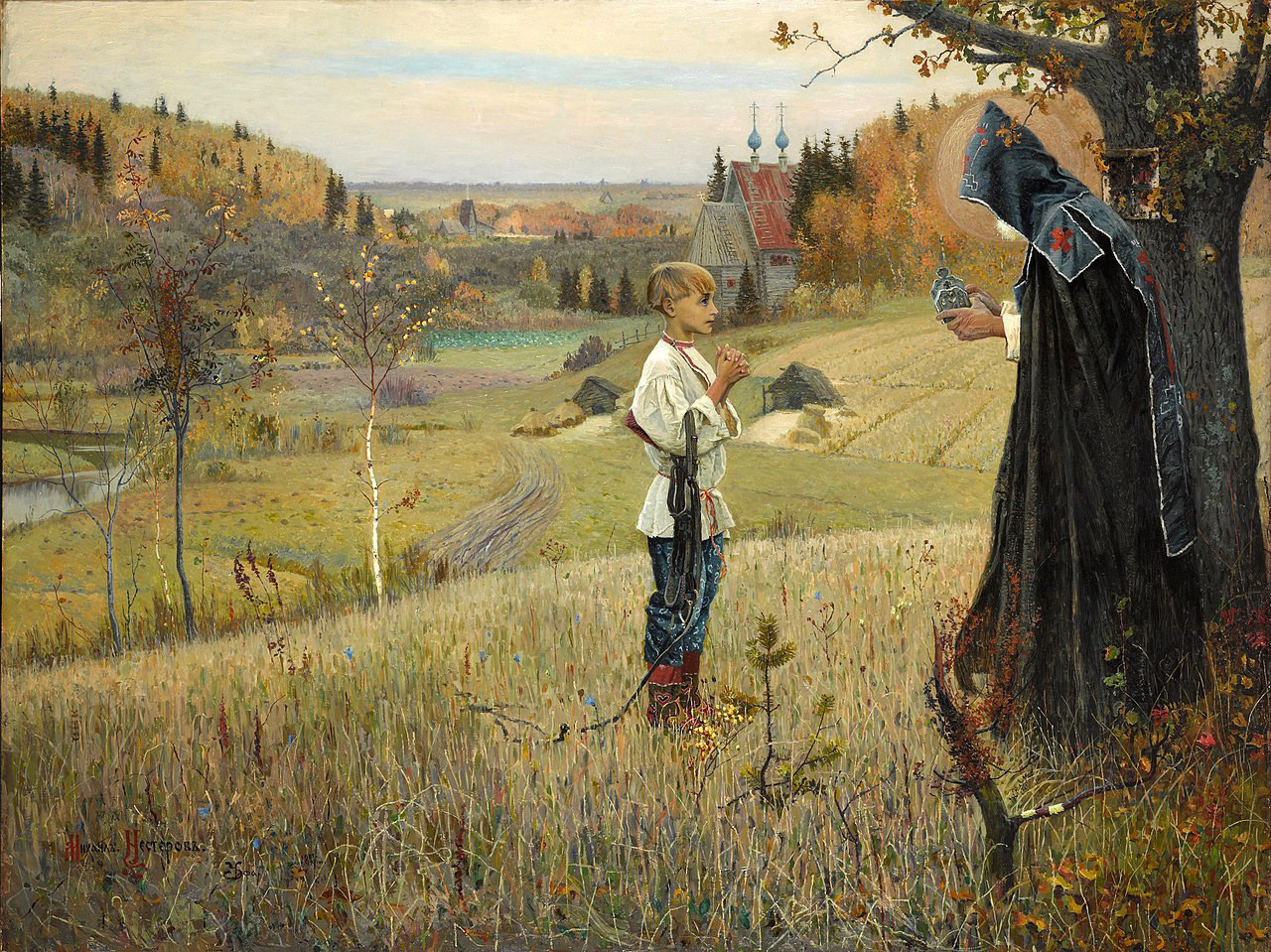 ミハイル・ネステロフ作『若きヴァルフォロメイの聖なる光景』、1889—1890