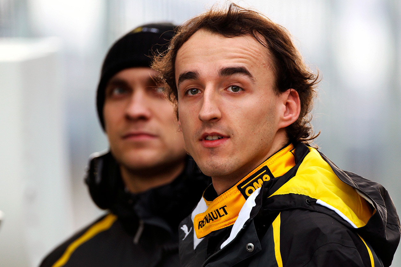 Robert Kubica with team mate Vitaly Petrov. 