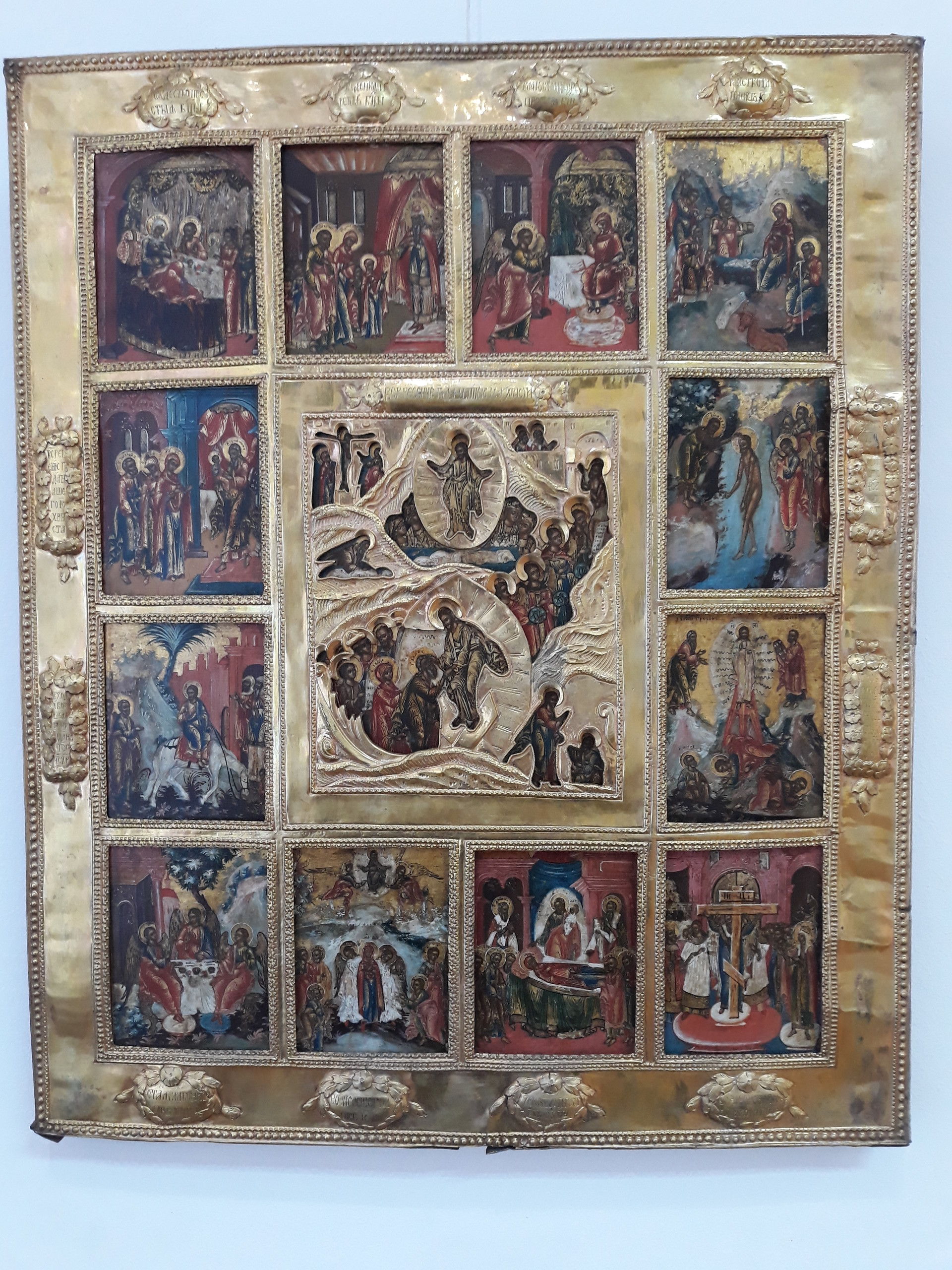 Васкрсење Христа са сценама празника, Московска иконописна радионица, XVIII век.