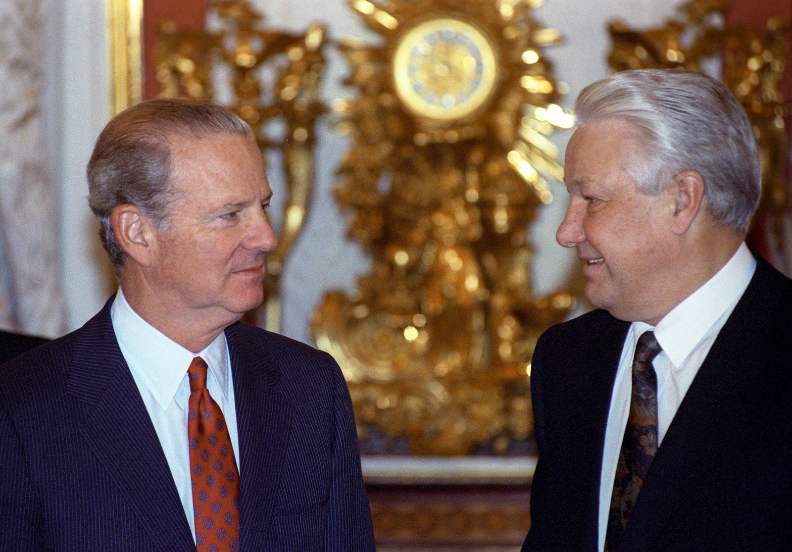 President Boris N. Yeltsin and James Baker, the U.S. Secretary of State 