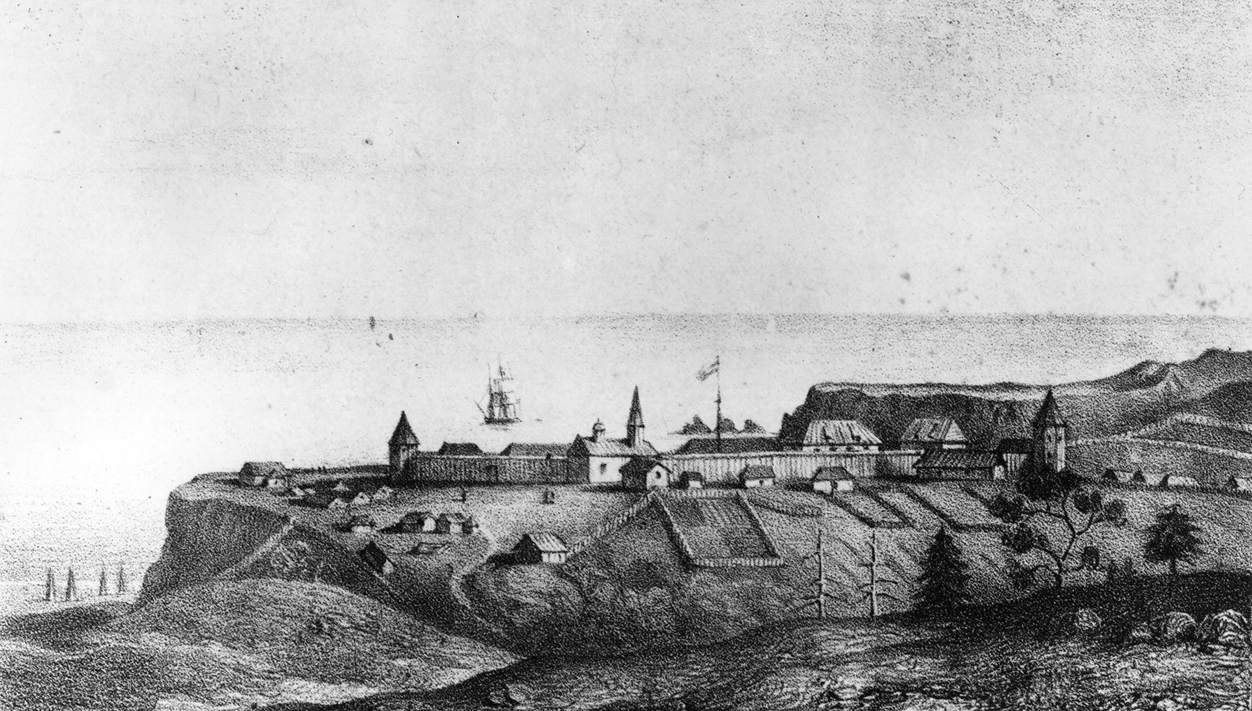 1828: Fort Ross on Bodega Bay, California, founded by Ivan Kuskoff as a post for the Russian-American Company. In 1841 the Russians withdrew, selling the fort to General John A Sutter.