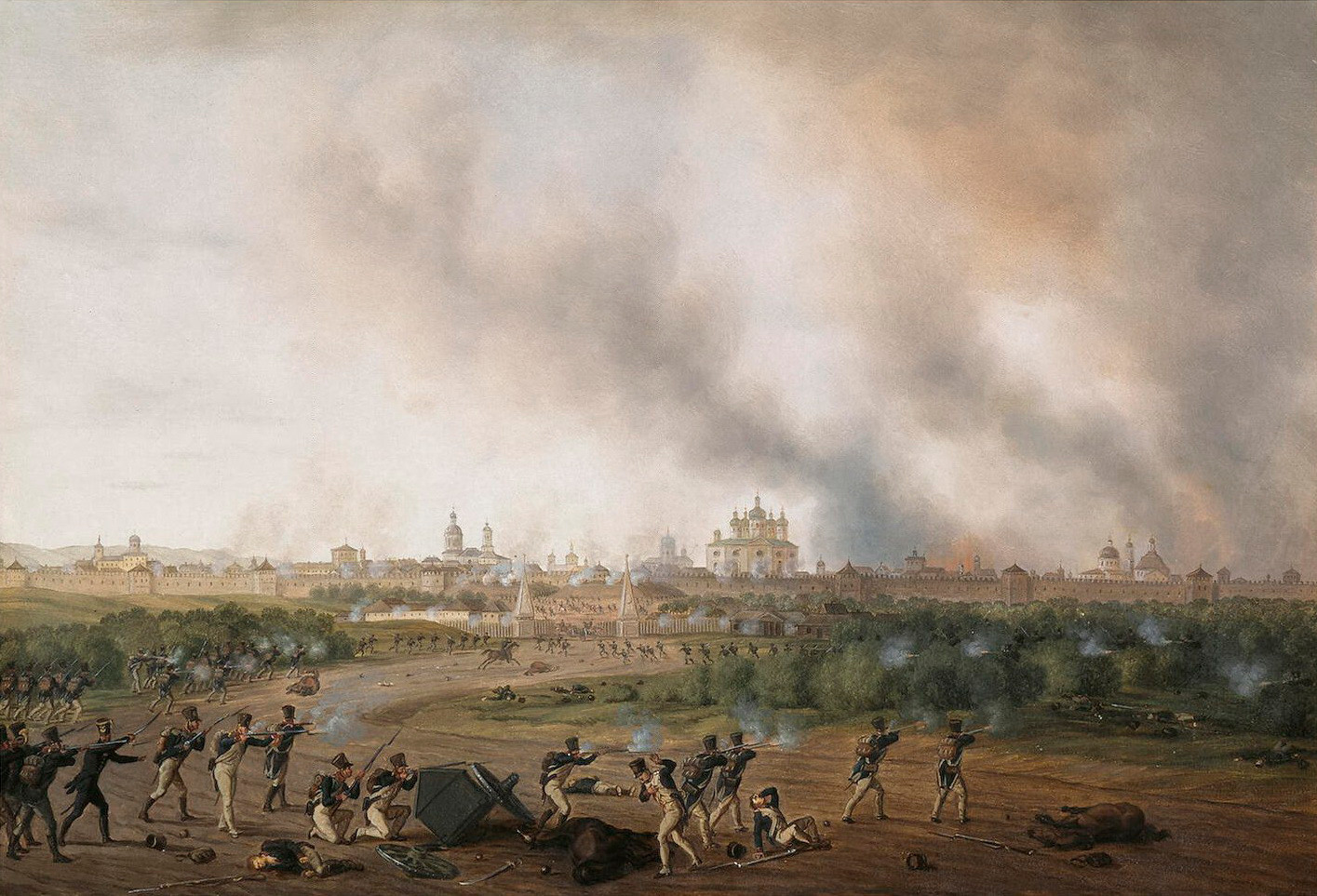 Albrecht Adam. Batalha de Smolensk em 18 de agosto de 1812