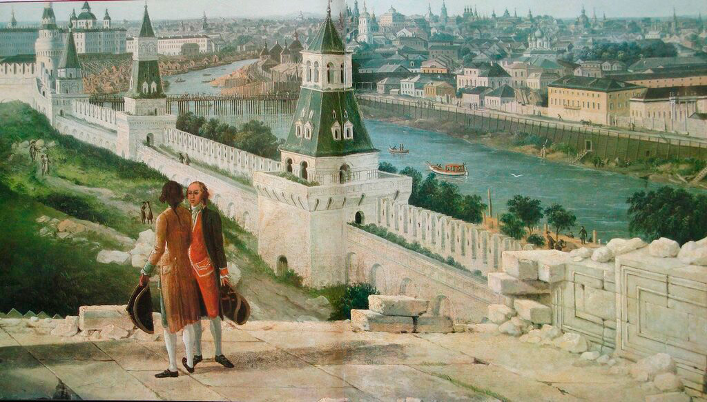 Pemandangan Moskow dari balkon Kremlin Palace, 1797.