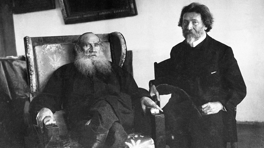 Руски писац Лав Толстој и сликар Иља Рјепин у Јасној Пољани