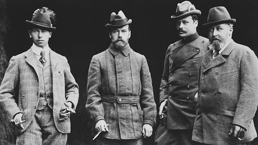 Prince Alfred Saxe-Coburg and Gotha, Nikolai II, Ernest Louis of Hesse, and Alfred Coburg, Duke of Saxe-Coburg and Gotha