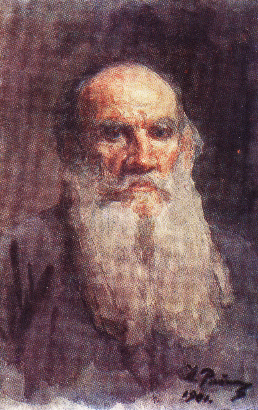『レフ・トルストイの肖像画』、1901年