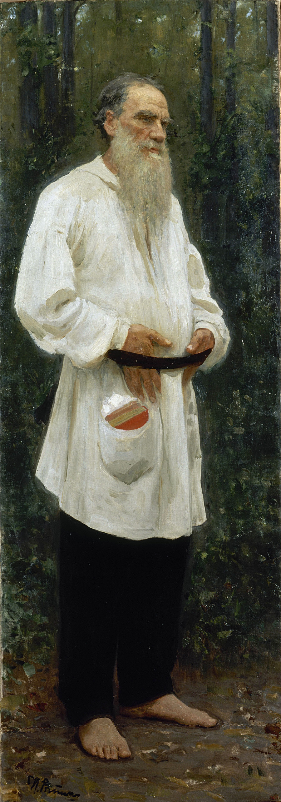 Л. Н. Толстој босоног, 1901