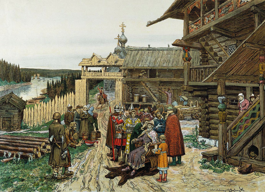 Cour d’un seigneur féodal par Apollinaire Vasnetsov