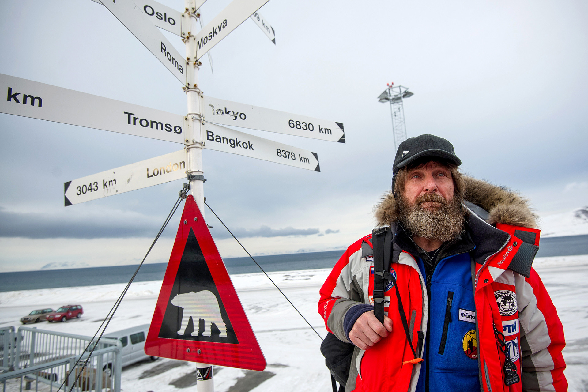 Sur l'île Spitzberg, lors de son expédition Carélie-Pôle Nord-Groenland