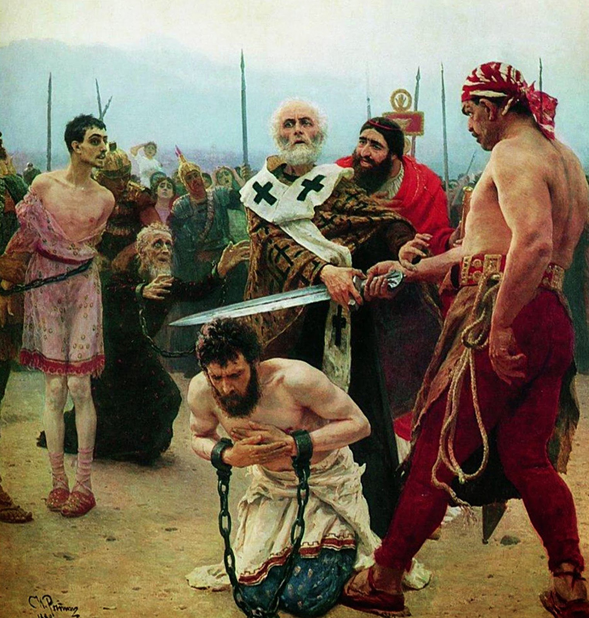 Der heilige Nikolaus von Myra rettet drei Unschuldige vor dem Tod von Ilja Repin
