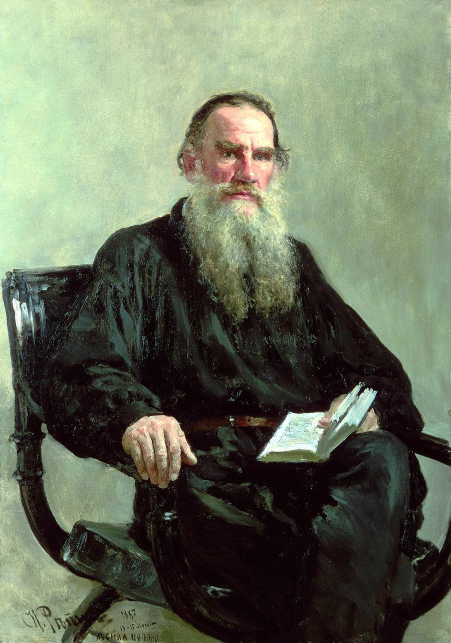 Porträt des Schriftstellers Leo Tolstoi, 1887