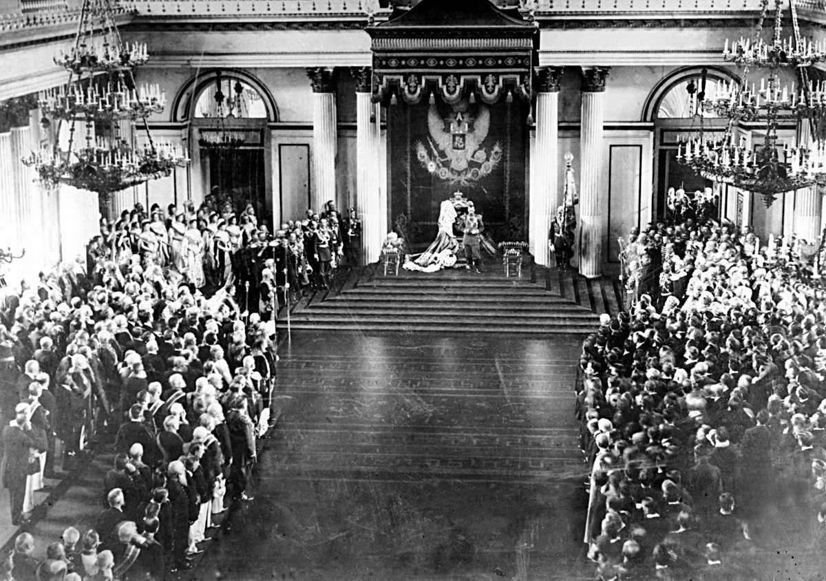 Nikolai 2° inaugura a Duma de Estado, em 1906.